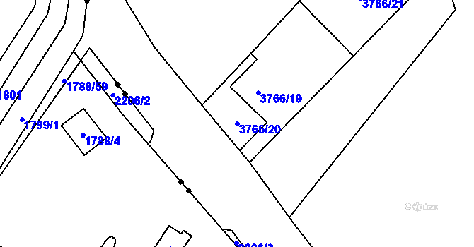 Parcela st. 3766/20 v KÚ Karviná-město, Katastrální mapa