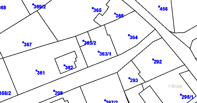 Parcela st. 363/1 v KÚ Karviná-město, Katastrální mapa