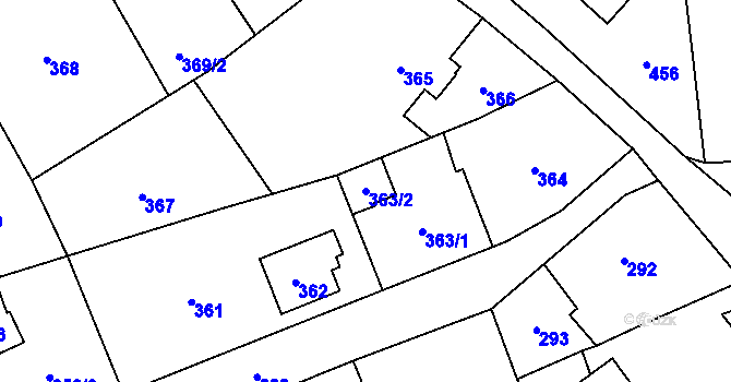 Parcela st. 363/2 v KÚ Karviná-město, Katastrální mapa