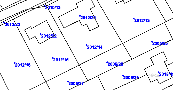 Parcela st. 2012/14 v KÚ Karviná-město, Katastrální mapa
