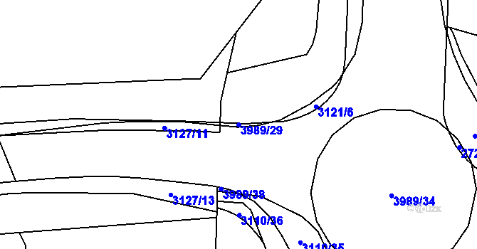 Parcela st. 3989/29 v KÚ Karviná-město, Katastrální mapa