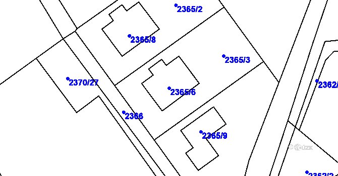 Parcela st. 2365/6 v KÚ Karviná-město, Katastrální mapa
