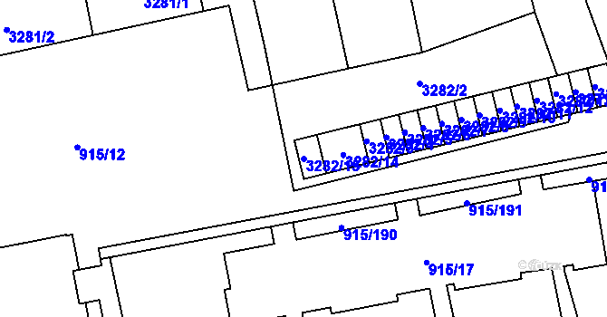 Parcela st. 3282/15 v KÚ Karviná-město, Katastrální mapa