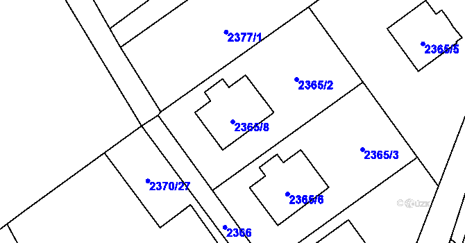 Parcela st. 2365/8 v KÚ Karviná-město, Katastrální mapa