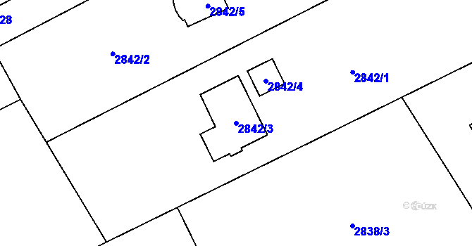 Parcela st. 2842/3 v KÚ Karviná-město, Katastrální mapa