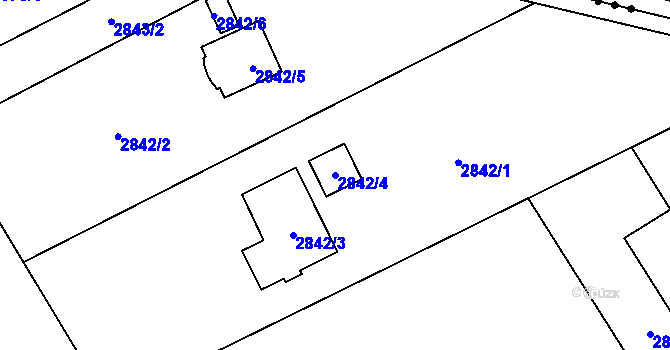 Parcela st. 2842/4 v KÚ Karviná-město, Katastrální mapa