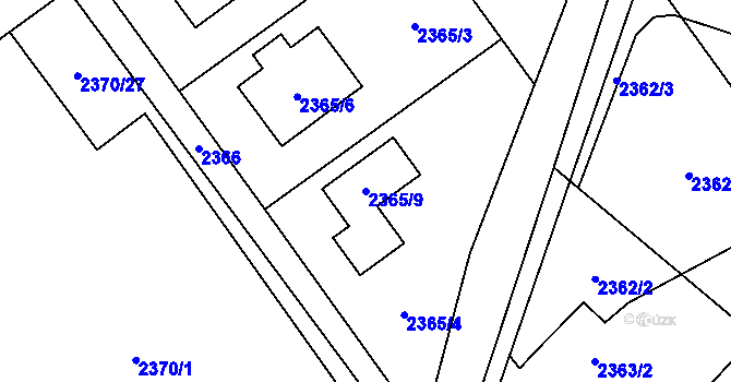 Parcela st. 2365/9 v KÚ Karviná-město, Katastrální mapa