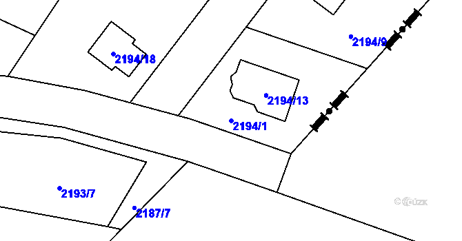 Parcela st. 2194/1 v KÚ Karviná-město, Katastrální mapa