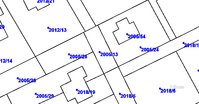 Parcela st. 2005/13 v KÚ Karviná-město, Katastrální mapa