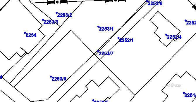 Parcela st. 2253/7 v KÚ Karviná-město, Katastrální mapa