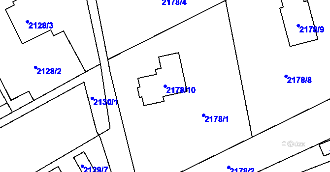 Parcela st. 2178/10 v KÚ Karviná-město, Katastrální mapa