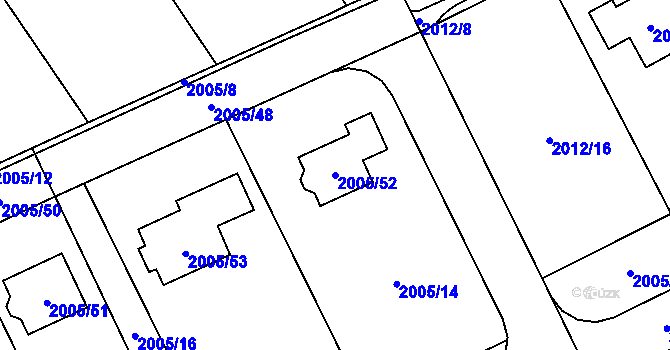 Parcela st. 2005/52 v KÚ Karviná-město, Katastrální mapa