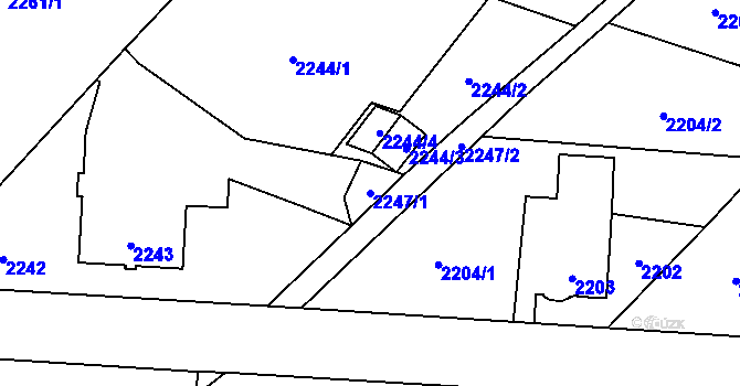 Parcela st. 2247/1 v KÚ Karviná-město, Katastrální mapa