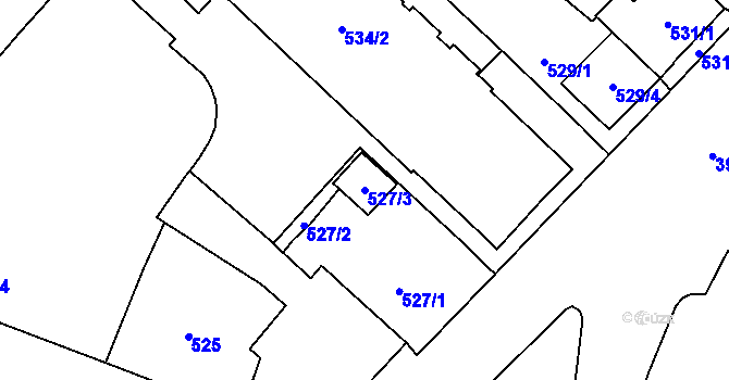 Parcela st. 527/3 v KÚ Karviná-město, Katastrální mapa