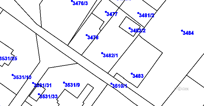 Parcela st. 3482/1 v KÚ Karviná-město, Katastrální mapa