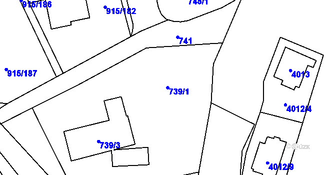 Parcela st. 739/1 v KÚ Karviná-město, Katastrální mapa