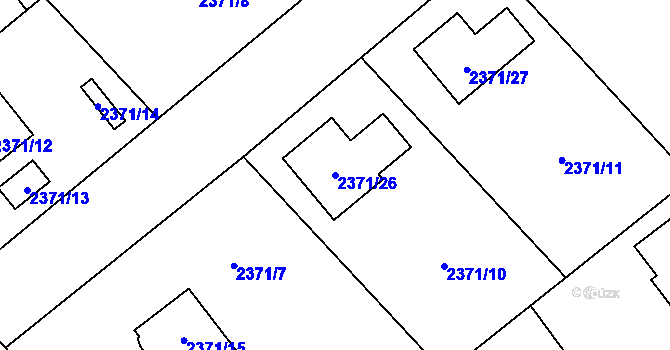 Parcela st. 2371/26 v KÚ Karviná-město, Katastrální mapa