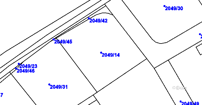 Parcela st. 2049/14 v KÚ Karviná-město, Katastrální mapa
