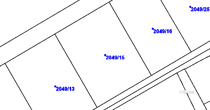 Parcela st. 2049/15 v KÚ Karviná-město, Katastrální mapa
