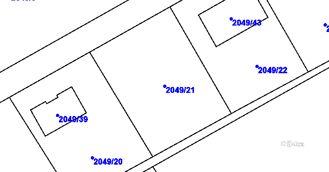 Parcela st. 2049/21 v KÚ Karviná-město, Katastrální mapa