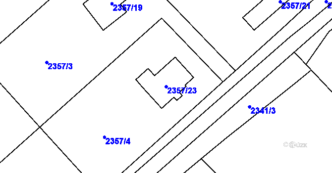 Parcela st. 2357/23 v KÚ Karviná-město, Katastrální mapa