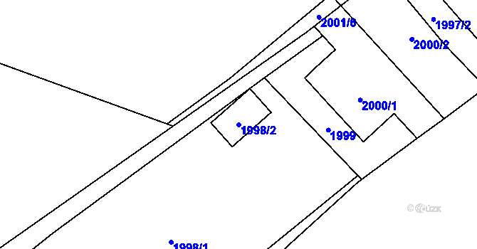 Parcela st. 1998/2 v KÚ Karviná-město, Katastrální mapa