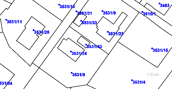 Parcela st. 3531/43 v KÚ Karviná-město, Katastrální mapa