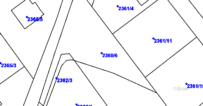 Parcela st. 2360/6 v KÚ Karviná-město, Katastrální mapa