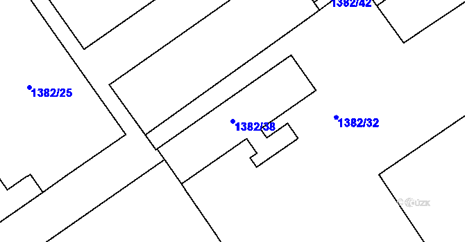 Parcela st. 1382/38 v KÚ Karviná-město, Katastrální mapa