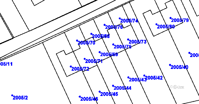 Parcela st. 2005/69 v KÚ Karviná-město, Katastrální mapa