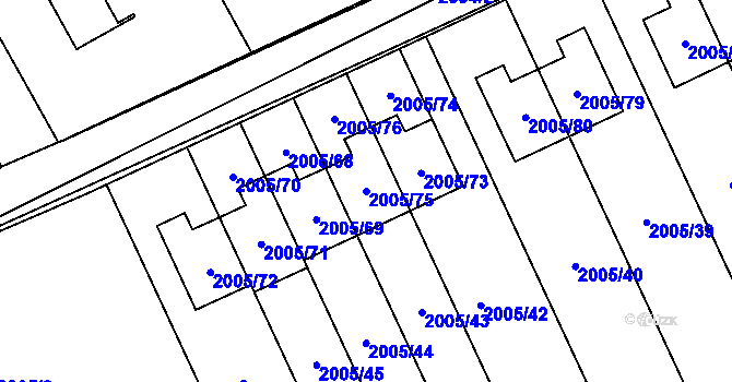 Parcela st. 2005/75 v KÚ Karviná-město, Katastrální mapa