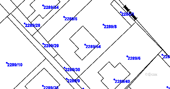 Parcela st. 2289/54 v KÚ Karviná-město, Katastrální mapa