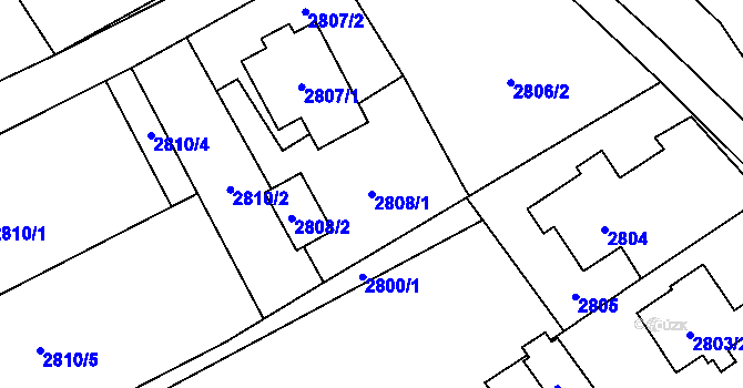 Parcela st. 2808/1 v KÚ Karviná-město, Katastrální mapa