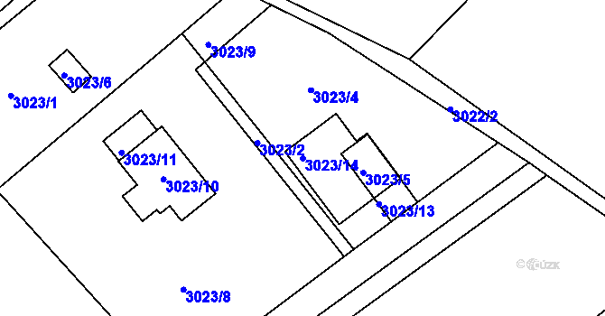 Parcela st. 3023/14 v KÚ Karviná-město, Katastrální mapa