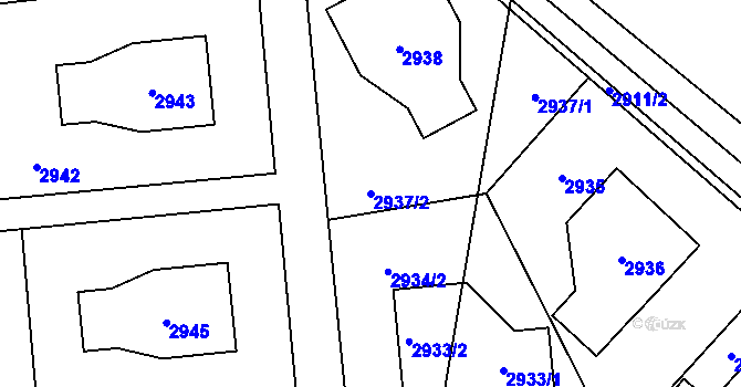 Parcela st. 2937/2 v KÚ Karviná-město, Katastrální mapa