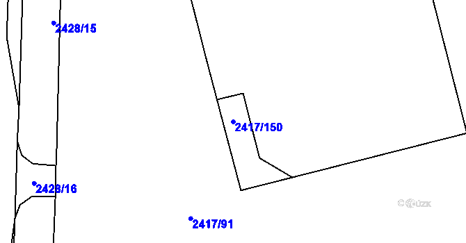 Parcela st. 2417/150 v KÚ Karviná-město, Katastrální mapa