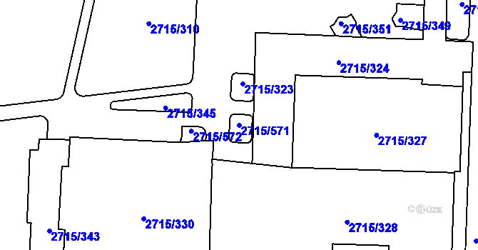 Parcela st. 2715/571 v KÚ Karviná-město, Katastrální mapa