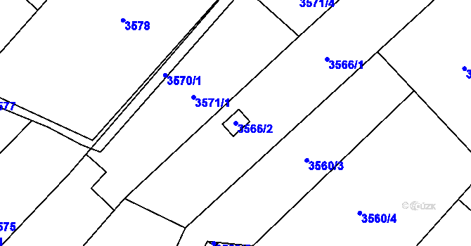 Parcela st. 3566/2 v KÚ Karviná-město, Katastrální mapa