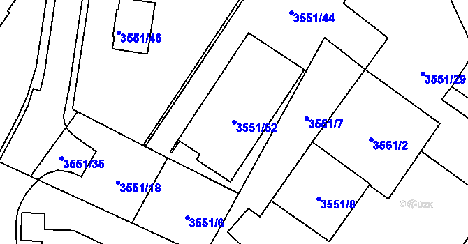 Parcela st. 3551/62 v KÚ Karviná-město, Katastrální mapa