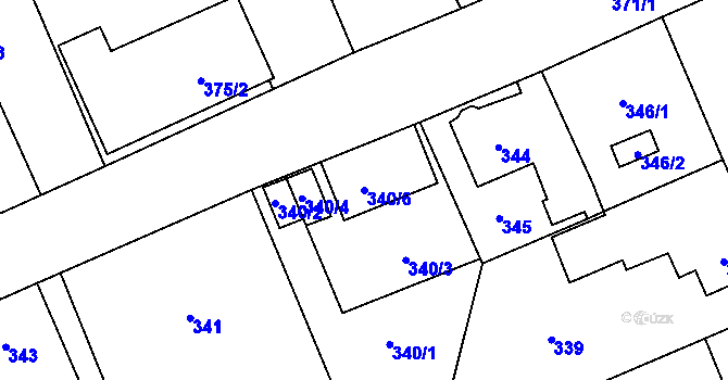 Parcela st. 340/6 v KÚ Karviná-město, Katastrální mapa