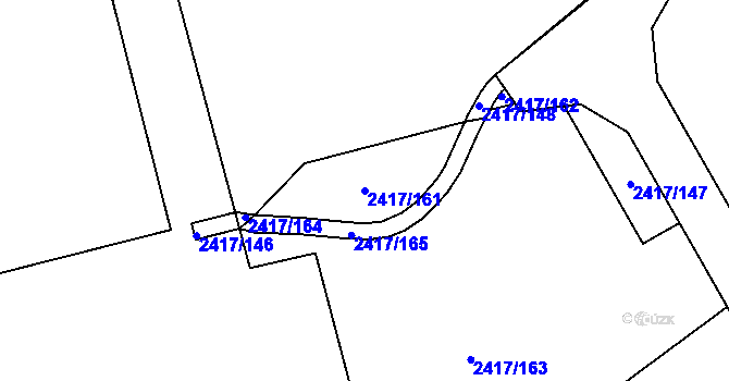 Parcela st. 2417/161 v KÚ Karviná-město, Katastrální mapa