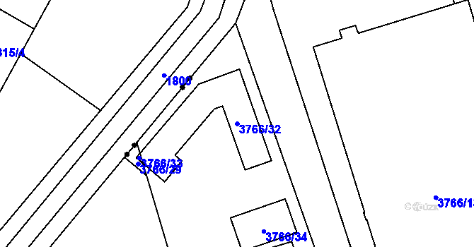 Parcela st. 3766/32 v KÚ Karviná-město, Katastrální mapa