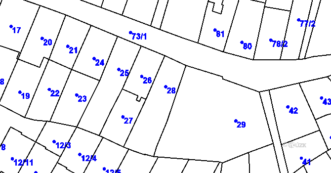Parcela st. 28 v KÚ Karviná-město, Katastrální mapa