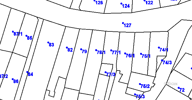 Parcela st. 78/1 v KÚ Karviná-město, Katastrální mapa