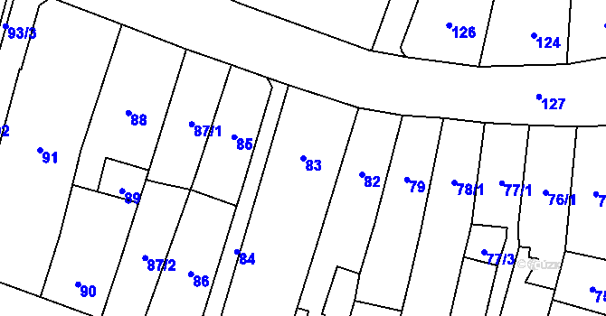 Parcela st. 83 v KÚ Karviná-město, Katastrální mapa