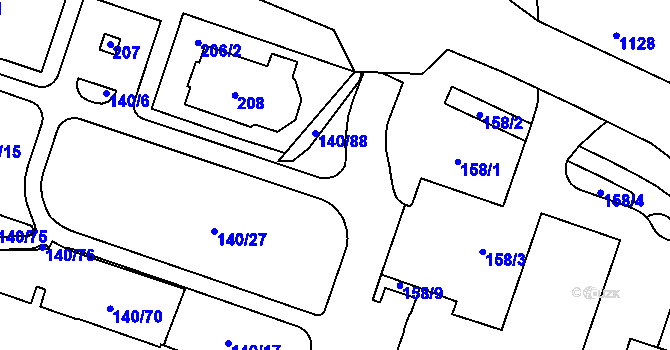 Parcela st. 140/7 v KÚ Karviná-město, Katastrální mapa