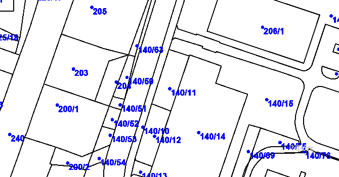 Parcela st. 140/11 v KÚ Karviná-město, Katastrální mapa