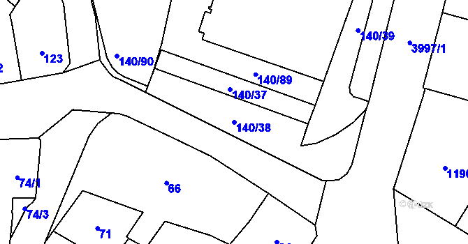 Parcela st. 140/38 v KÚ Karviná-město, Katastrální mapa