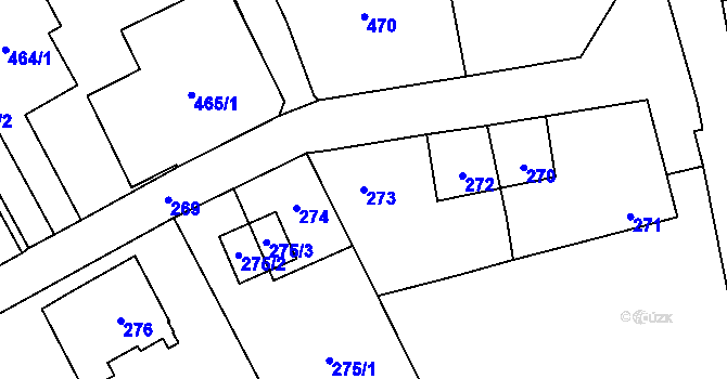 Parcela st. 273 v KÚ Karviná-město, Katastrální mapa