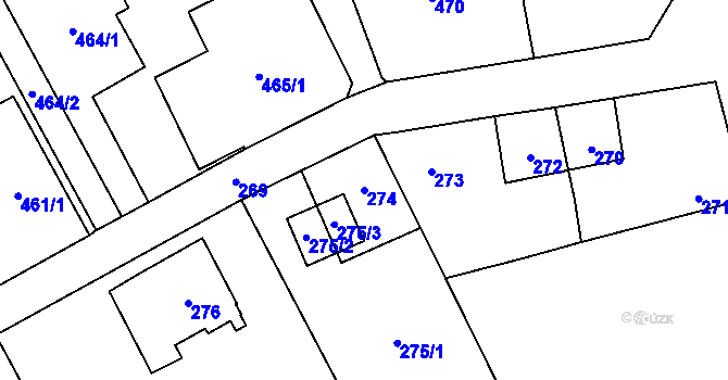 Parcela st. 274 v KÚ Karviná-město, Katastrální mapa